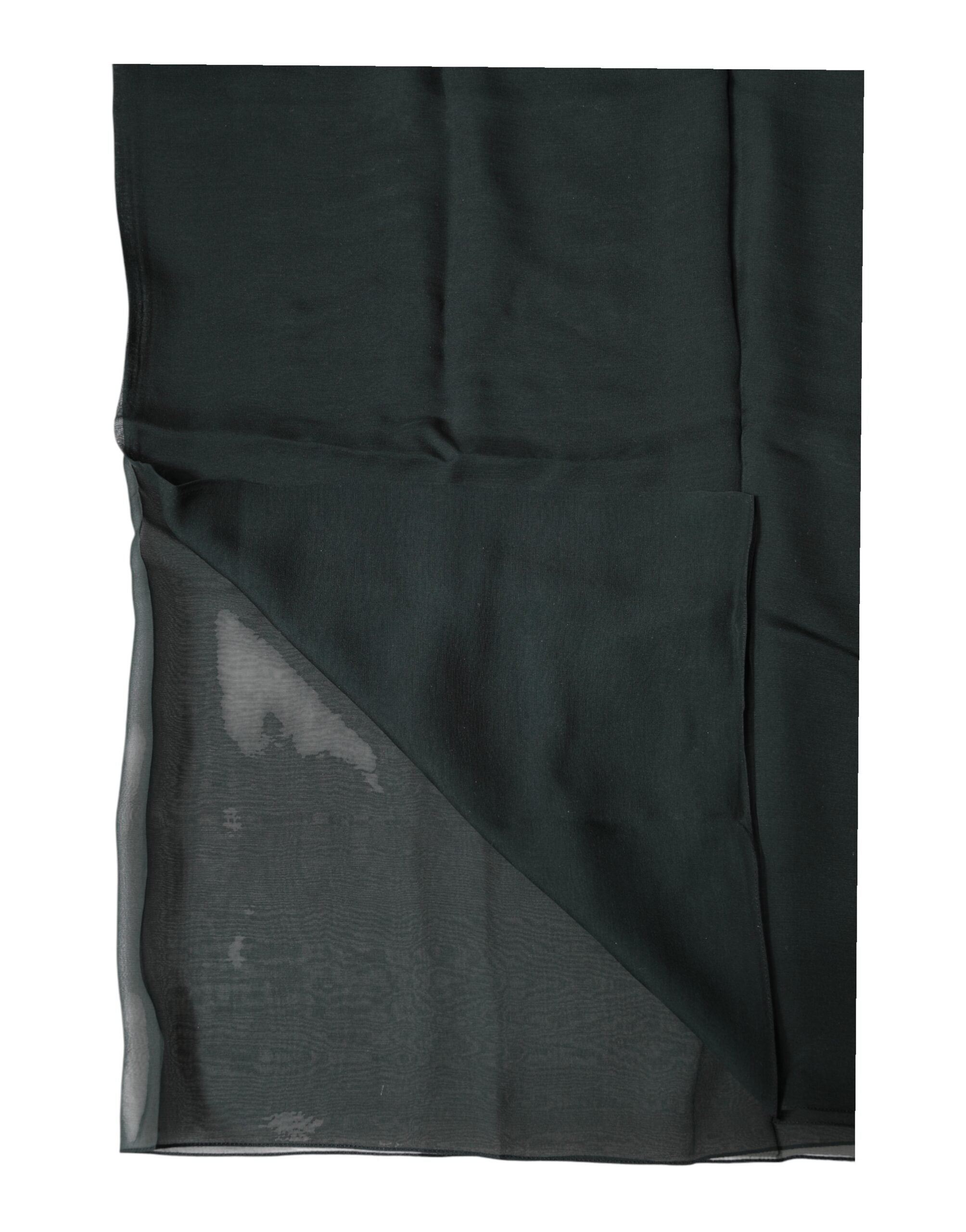 Dark Green Silk Neck Wrap Foulard  Scarf