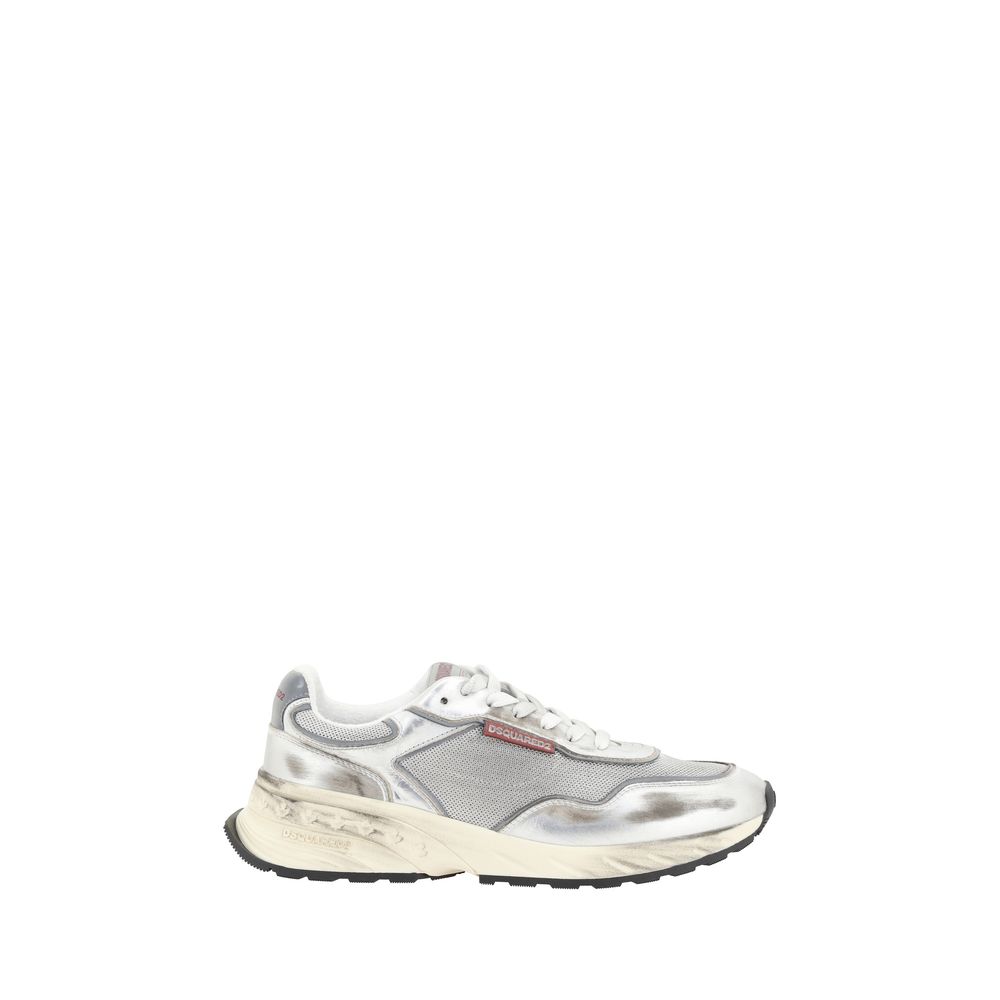 White Calf Leather Bos Taurus Sneakers