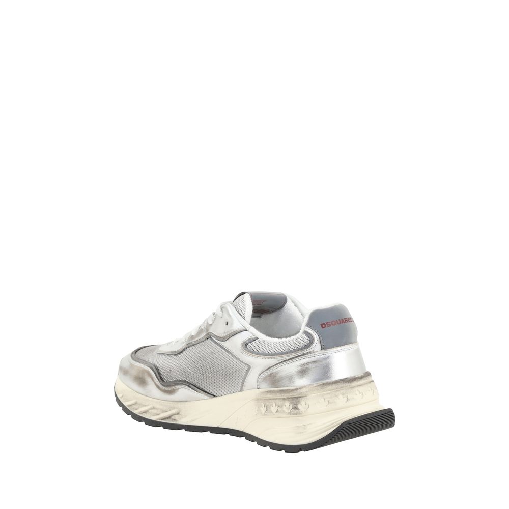 White Calf Leather Bos Taurus Sneakers