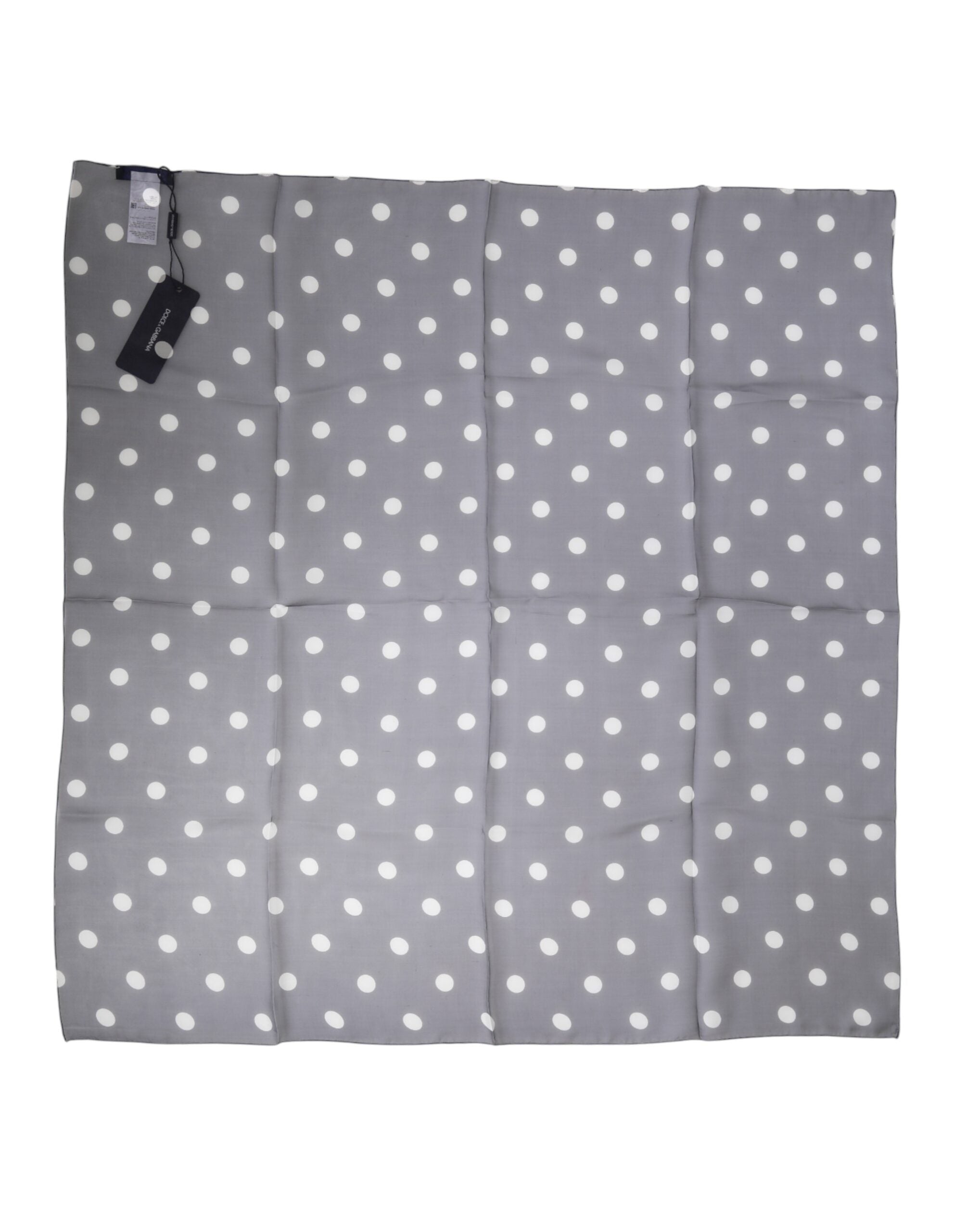 Blue Polka Dot Silk Square Foulard 91.5cm x 89.5cm Scarf