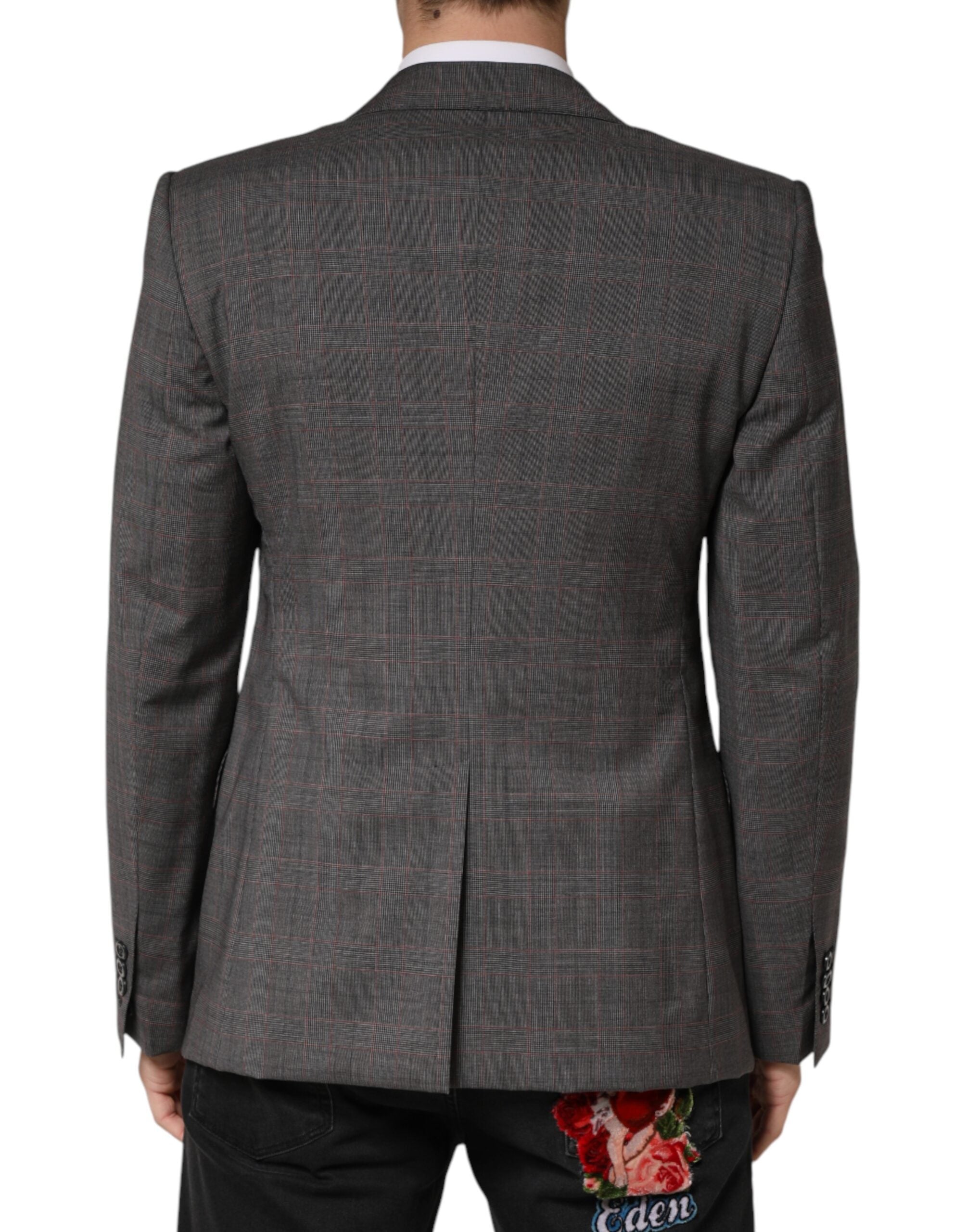 Gray Wool Single Breasted 2 Button Blazer