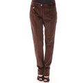 Brown Cotton Casual Pants